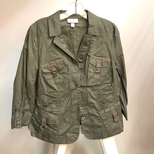Dress Barn utility jacket. Olive green
